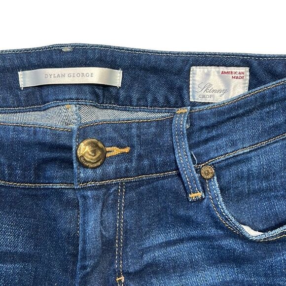 Dylan George Skinny Crop Straight cuffed Blue Jeans Size-28 - Picture 3 of 8